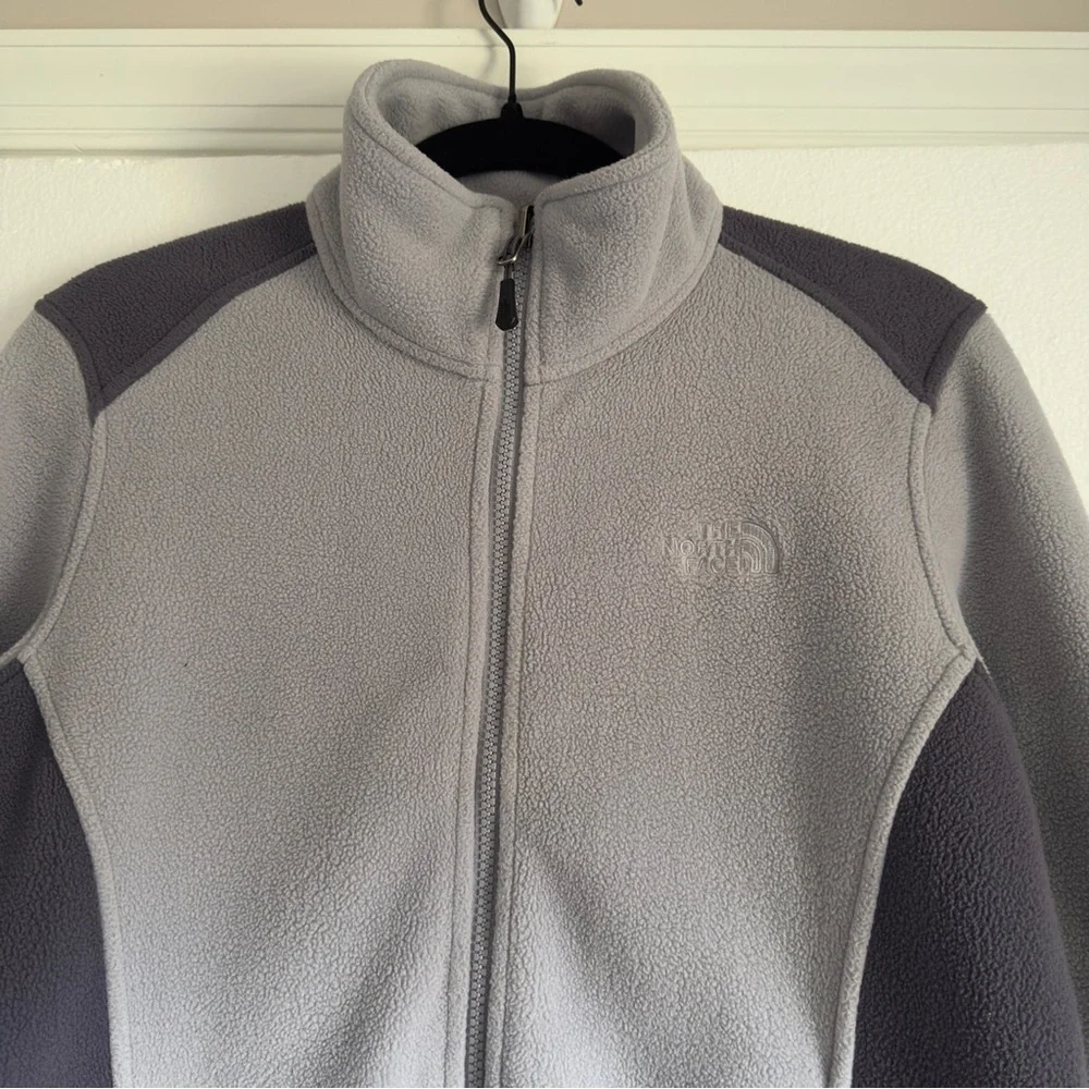 The North Face Full Zip Fleece Jacket Lilac Purple Colorblock Women Size Medium - Picture 2 of 11